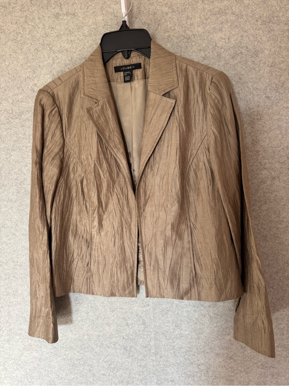 Louben Metallic Beige Women’s  Blazer Jacket
